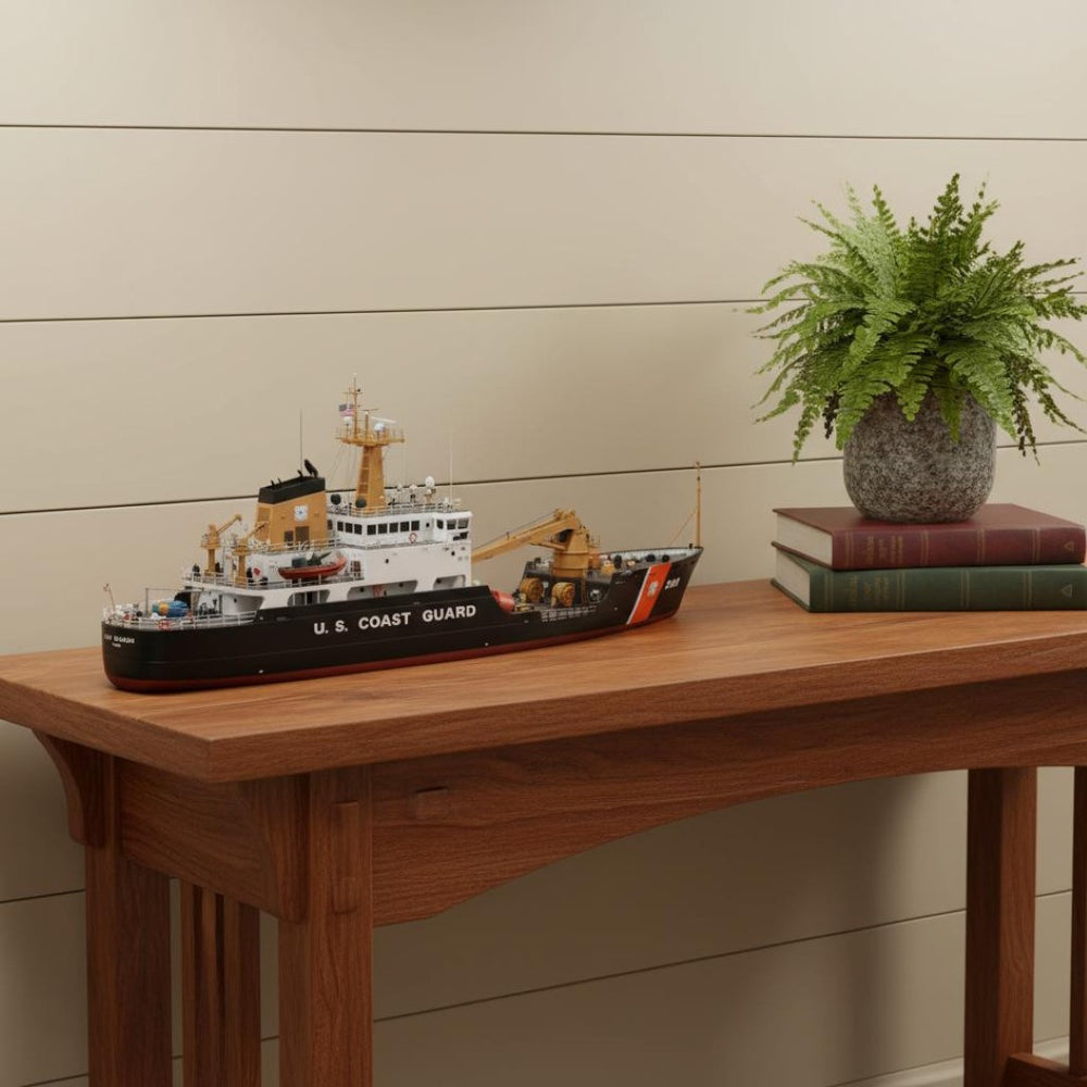 HomeRoots 10" Hand-Painted Wooden Model Boat - Vintage Nautical Decor for Home, Office, or Gift Idea 624554