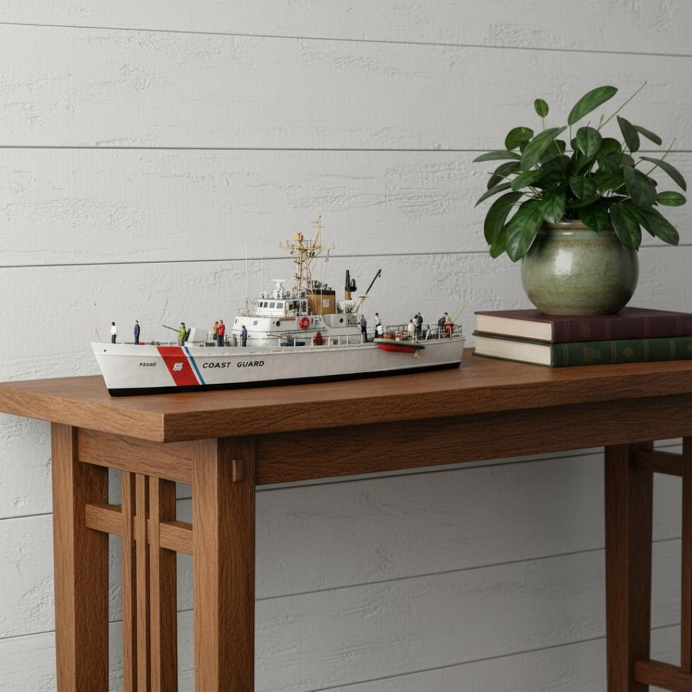 HomeRoots 10" Hand-Painted Unfinished Wood Model Boat - Vintage Nautical Decor for Homes & Collectors 624565