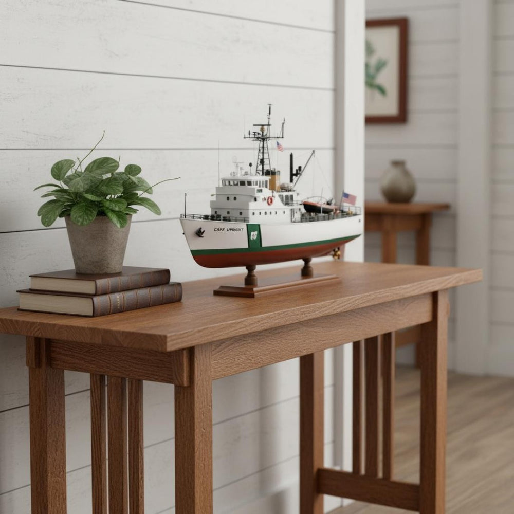 HomeRoots 10" Handcrafted Wooden Model Boat - Vintage Nautical Decor for Home, Perfect Gift for Any Occasion 624566