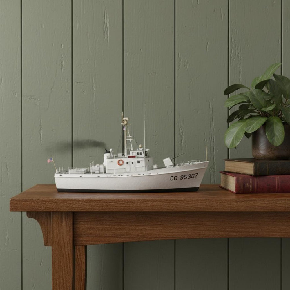HomeRoots 10" Hand-Painted Wooden Model Boat - Nautical Charm Tabletop Accent for Home Décor & Gifting 624570