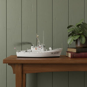 HomeRoots 10" Hand-Painted Wooden Model Boat - Nautical Charm Tabletop Accent for Home Décor & Gifting 624570