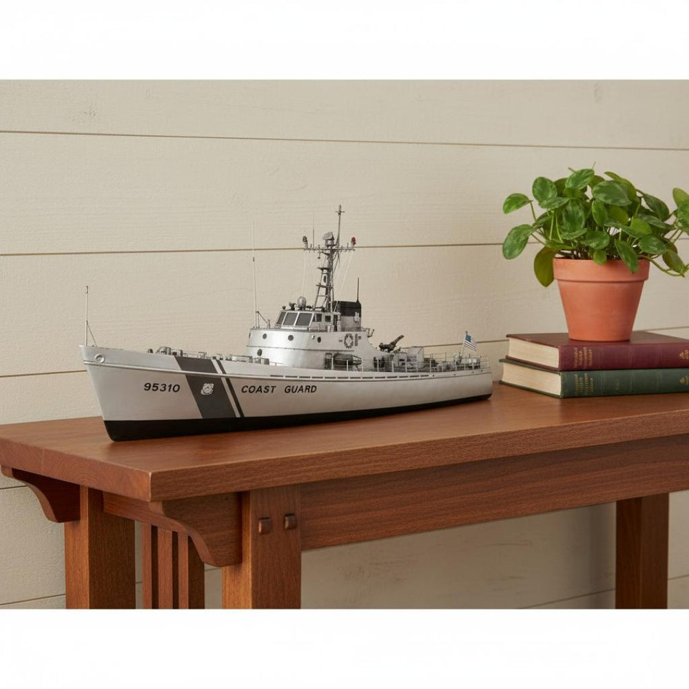 HomeRoots 10" Hand-Painted Unfinished Wood Model Boat - Vintage Nautical Decor for Unique Tabletop Accents 624573