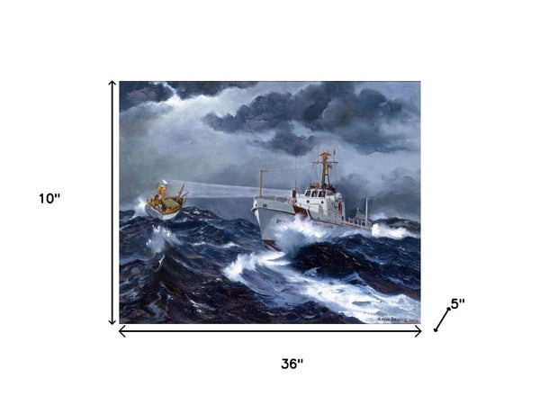 HomeRoots 10" Hand Painted Unfinished Wood Model Boat - Unique Nautical Décor for Coastal Charm & Gifting 624581