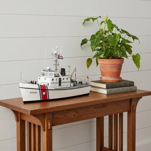 HomeRoots 10" Hand-Painted Wood Model Boat - Artisan Crafted Nautical Decor for Home, Unique Gift Idea 624584