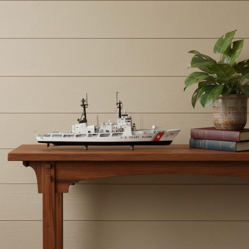 HomeRoots 10" Hand-Painted Wooden Model Boat – Vintage Coastal Decor Accent for Home & Office Spaces 624586