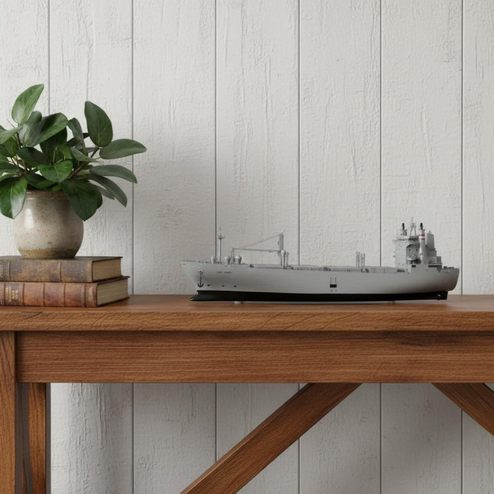 HomeRoots 10" Hand-Painted Wooden Model Boat – Vintage-Inspired Tabletop Accent for Home Décor & Gifts 624594