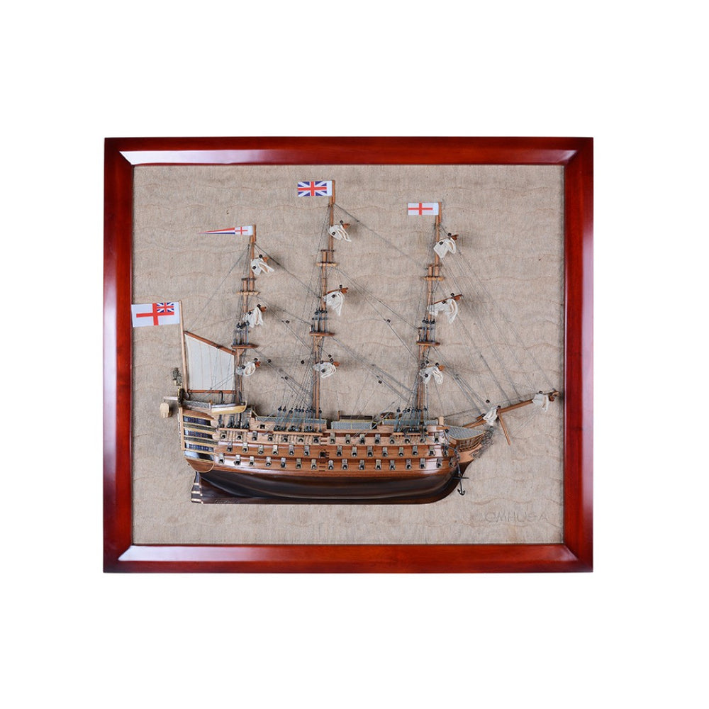 HomeRoots 32" Handcrafted Nautical Model Boat - Vintage Charm, Unique Artisanal Design for Home Décor Display 624600