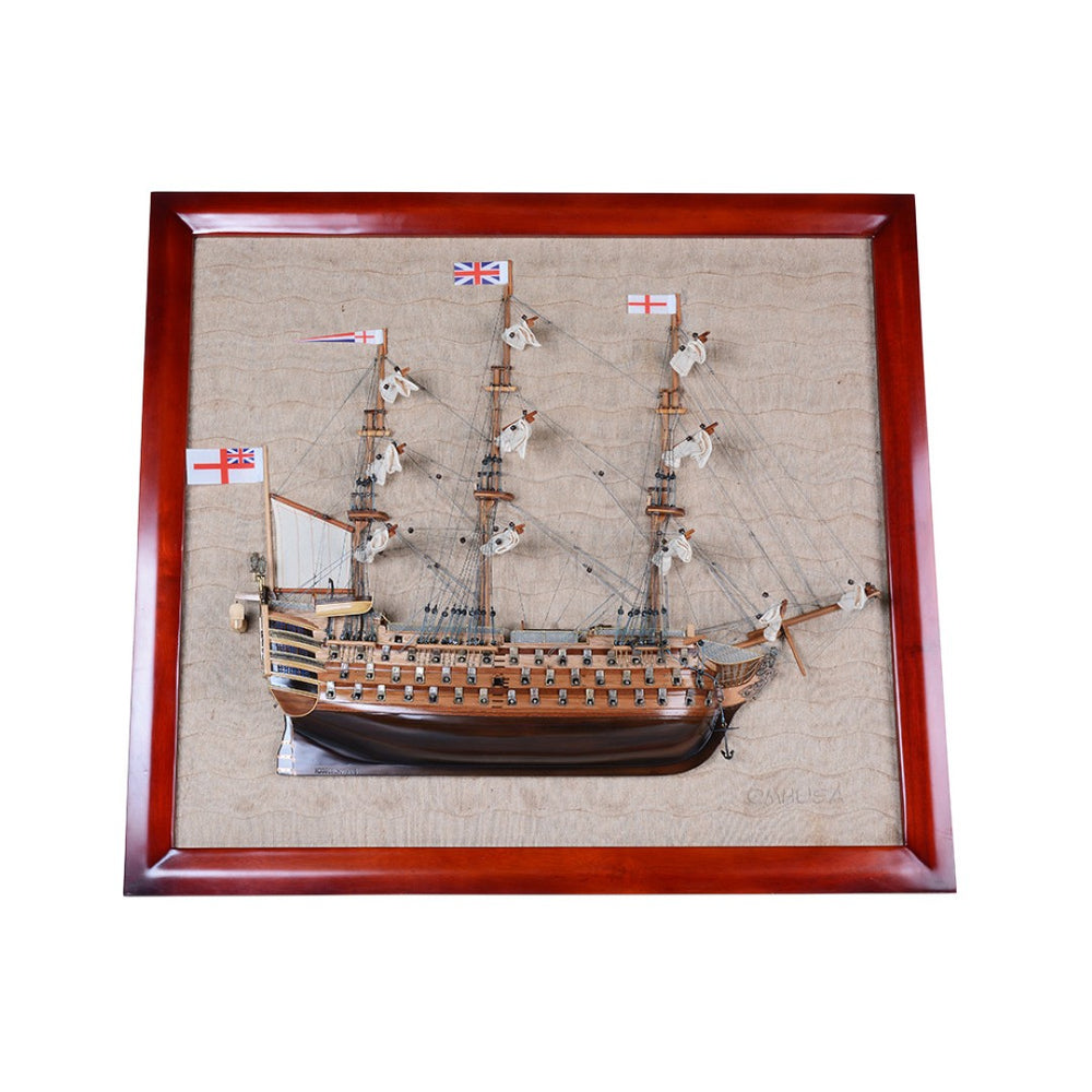 HomeRoots 32" Handcrafted Nautical Model Boat - Vintage Charm, Unique Artisanal Design for Home Décor Display 624600