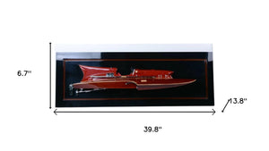 HomeRoots 7" Unfinished Wood Hand-Painted Model Boat – Artisan Crafted Coastal Décor for Home & Gifts 624601