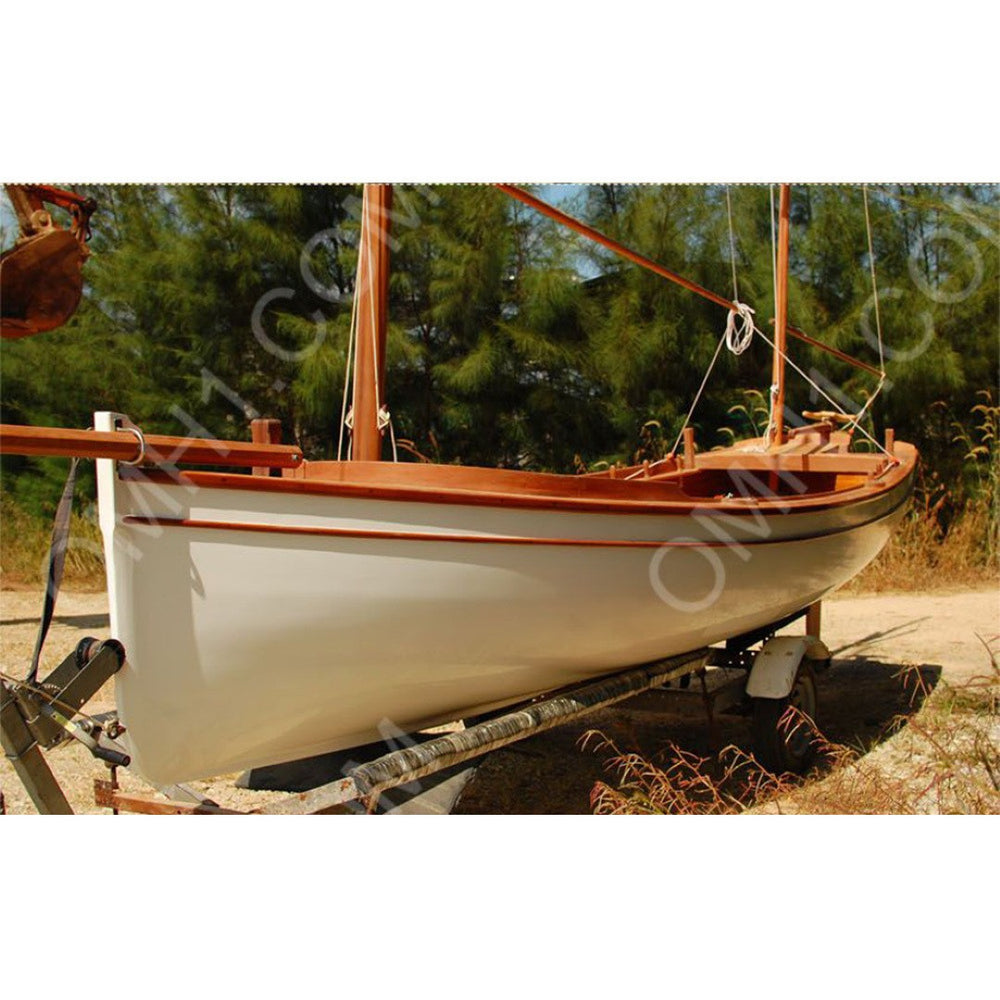 HomeRoots 41" Hand-Painted Unfinished Wood Model Boat - Vintage Charm for Coastal Decor & Unique Gift Idea 624610
