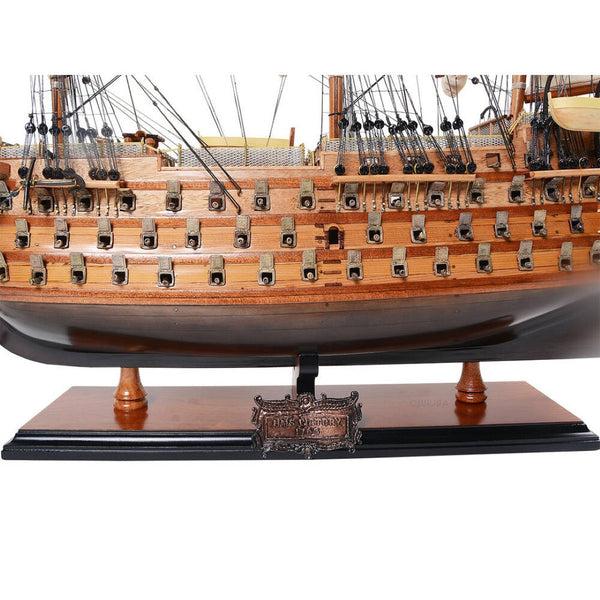 HomeRoots 27" Hand-Painted Unfinished Wood Model Boat – Coastal Charm for Home Décor & Unique Gifts 624630