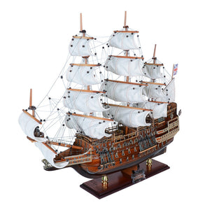 HomeRoots 27" Hand-Painted Unfinished Wood Model Boat - Unique Nautical Décor for Home, Gifts & Tabletop Accent 624633