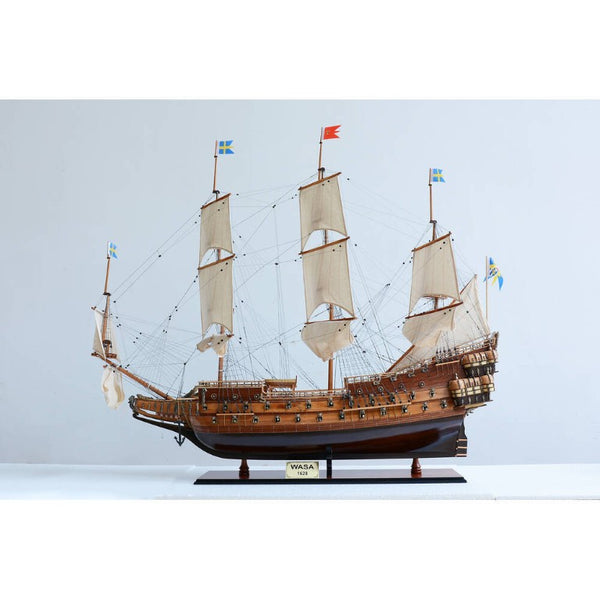 50 Inch Handcrafted Wooden Sailboat Sculpture Nautical Coastal Home Decor Display