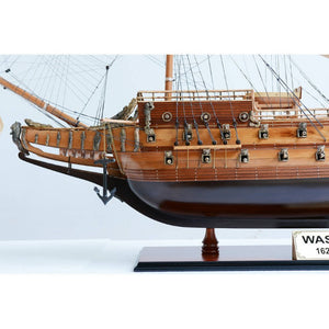 50 Inch Handcrafted Wooden Sailboat Sculpture Nautical Coastal Home Decor Display