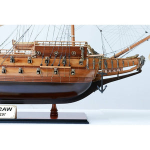50 Inch Handcrafted Wooden Sailboat Sculpture Nautical Coastal Home Decor Display
