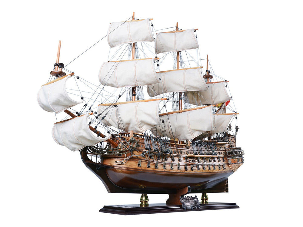HomeRoots 26" Handcrafted Vintage Nautical Model Boat - Unique Artisanal Decor for Home & Office Accent 624647