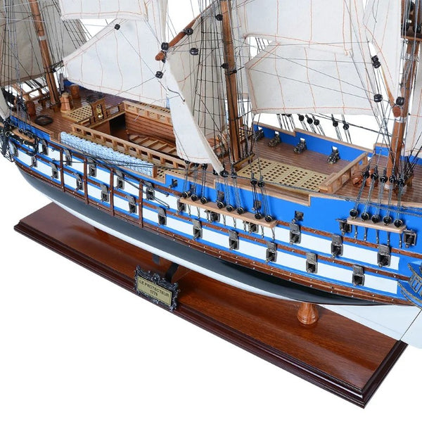 23 Inch Handcrafted Unfinished Wooden Sailboat Sculpture Coastal Nautical Decor Accent