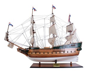 HomeRoots 49 Inch Handcrafted Wooden Sailboat Replica Artisan Nautical Decor Accent Piece 624657