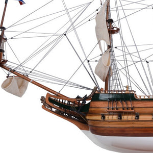 49 Inch Handcrafted Wooden Sailboat Replica Artisan Nautical Decor Accent Piece