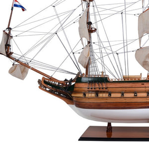 49 Inch Handcrafted Wooden Sailboat Replica Artisan Nautical Decor Accent Piece