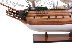 49 Inch Handcrafted Wooden Sailboat Replica Artisan Nautical Decor Accent Piece