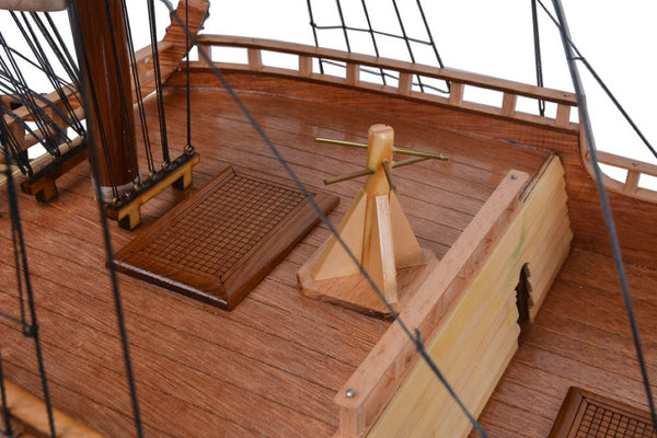 49 Inch Handcrafted Wooden Sailboat Replica Artisan Nautical Decor Accent Piece