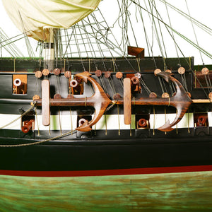 HomeRoots 116" Vintage Nautical Charm Hand-Painted Model Boat – Unique Tabletop Centerpiece & Gift Idea 624658
