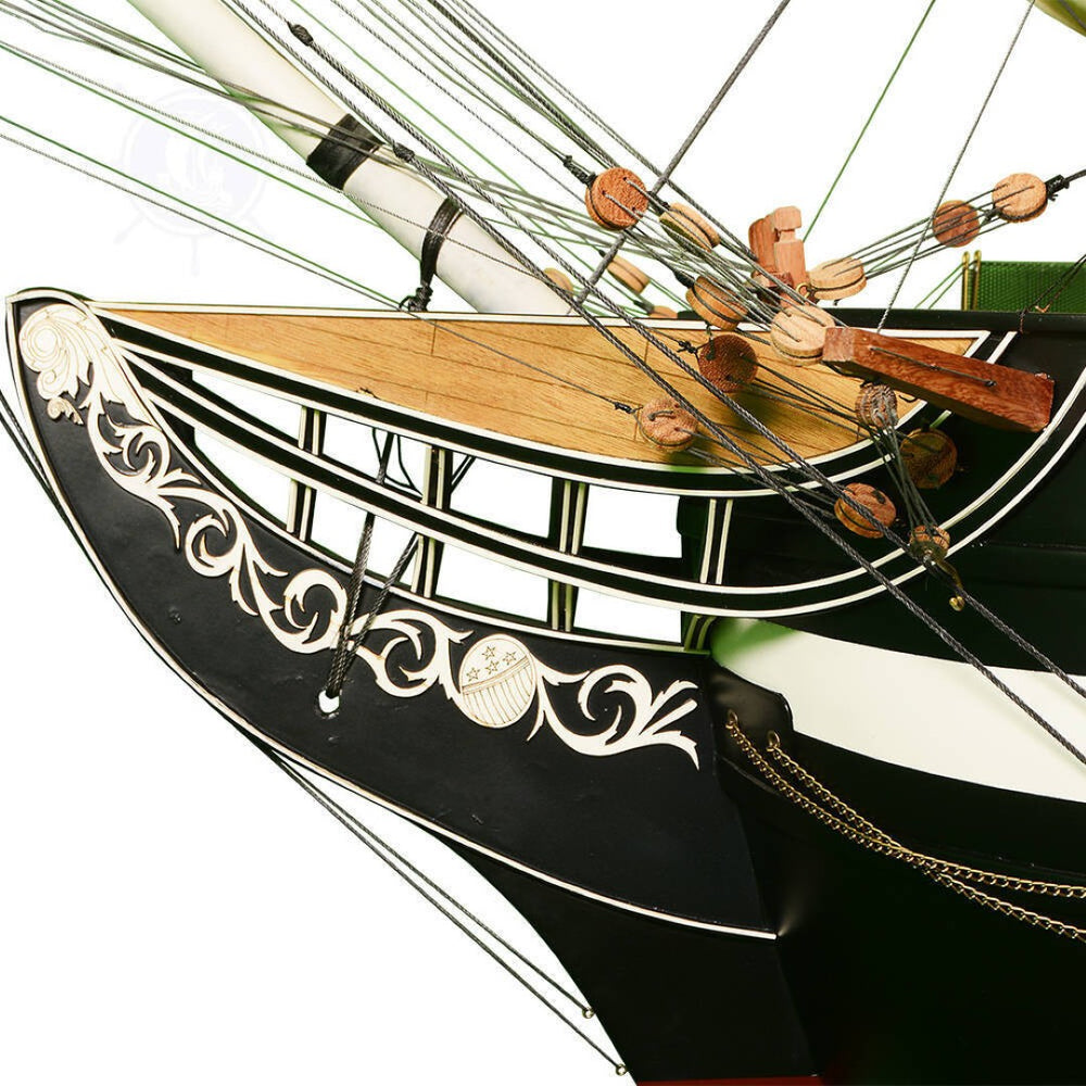 HomeRoots 116" Vintage Nautical Charm Hand-Painted Model Boat – Unique Tabletop Centerpiece & Gift Idea 624658