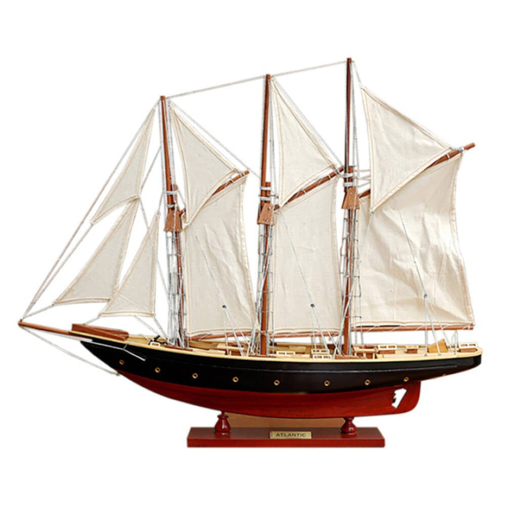 HomeRoots 33" Hand-Painted Unfinished Wood Model Boat - Vintage Charm & Unique Artisanal Decor for Any Space 624662