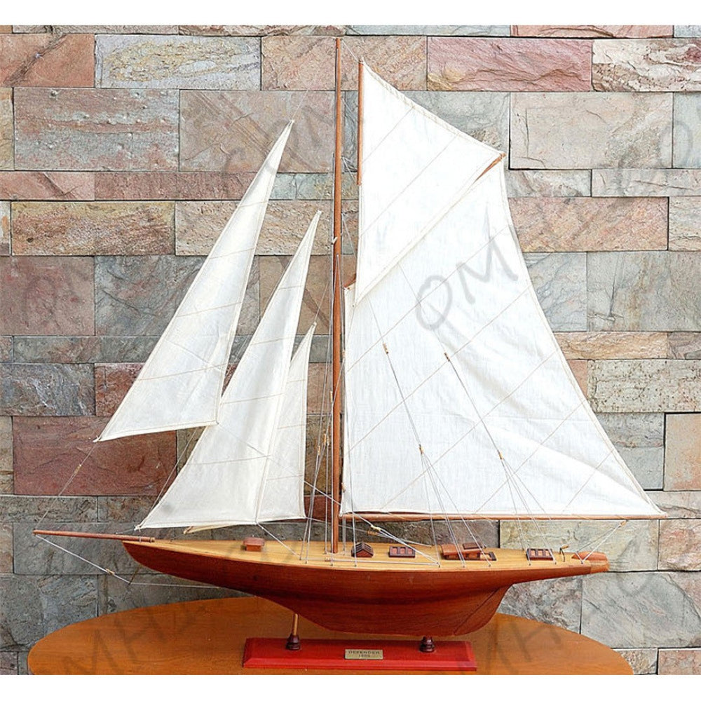 HomeRoots 30" Hand-Painted Vintage Model Boat - Unique Nautical Decor for Home, Gifts & Coastal Charm 624664