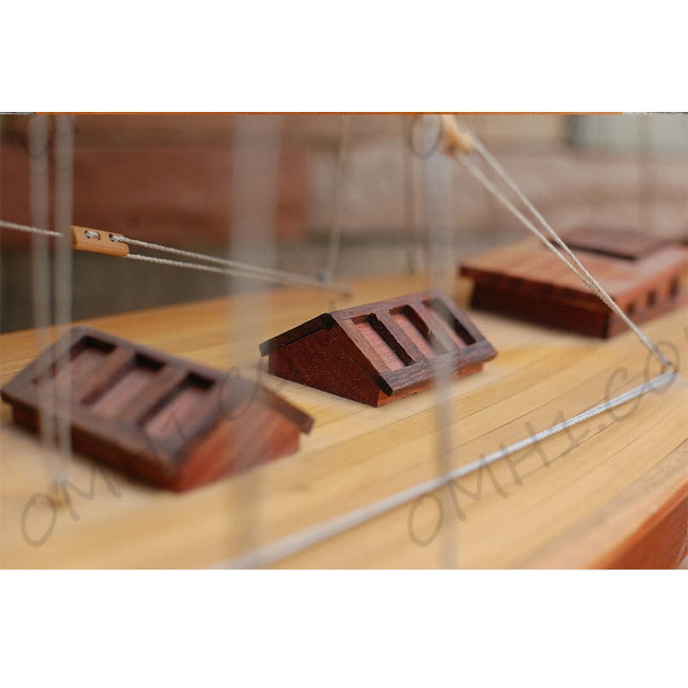 HomeRoots 30" Hand-Painted Vintage Model Boat - Unique Nautical Decor for Home, Gifts & Coastal Charm 624664