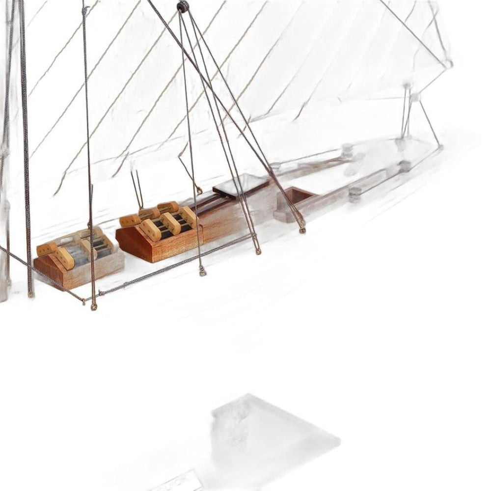 HomeRoots 37" Handcrafted Vintage Nautical Model Boat - Rustic Wooden Decor for Coastal & Farmhouse Interiors 624665