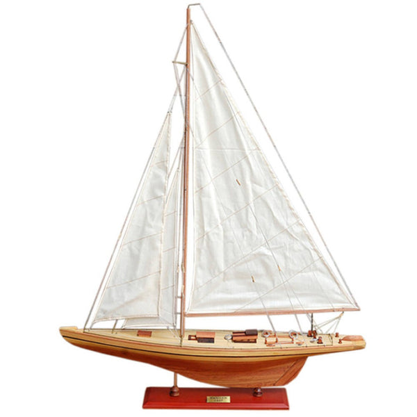 HomeRoots 30" Hand-Painted Unfinished Wood Model Boat – Rustic Nautical Decor for Home, Gift & Centerpiece 624666