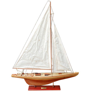 HomeRoots 30" Hand-Painted Unfinished Wood Model Boat – Rustic Nautical Decor for Home, Gift & Centerpiece 624666