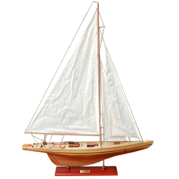 HomeRoots 30" Hand-Painted Unfinished Wood Model Boat – Rustic Nautical Decor for Home, Gift & Centerpiece 624666