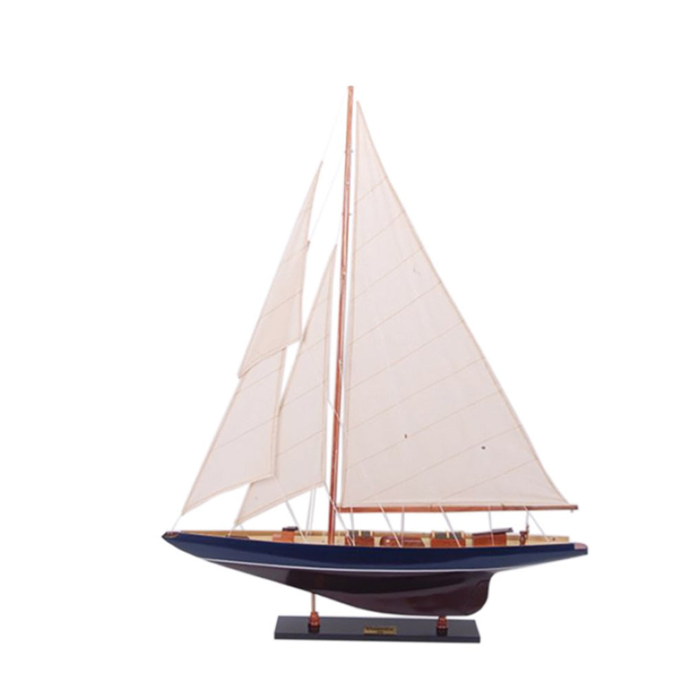 HomeRoots 38" Hand-Painted Unfinished Wood Model Boat - Nautical Decor for Home, Gift, and Tabletop Display 624667