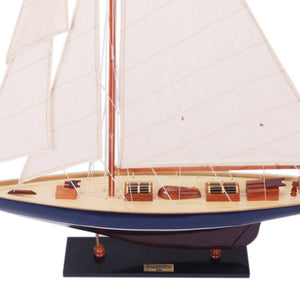 HomeRoots 38" Hand-Painted Unfinished Wood Model Boat - Nautical Decor for Home, Gift, and Tabletop Display 624667