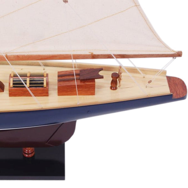 HomeRoots 38" Hand-Painted Unfinished Wood Model Boat - Nautical Decor for Home, Gift, and Tabletop Display 624667