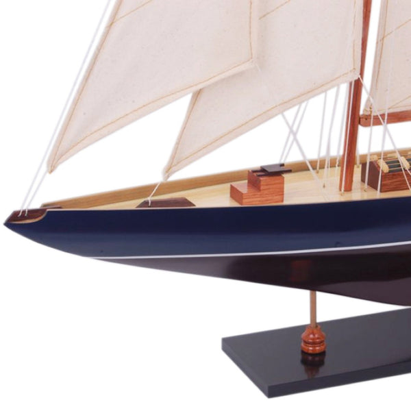 HomeRoots 38" Hand-Painted Unfinished Wood Model Boat - Nautical Decor for Home, Gift, and Tabletop Display 624667