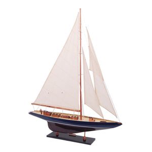 HomeRoots 38" Hand-Painted Unfinished Wood Model Boat - Nautical Decor for Home, Gift, and Tabletop Display 624667