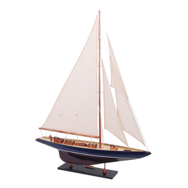 HomeRoots 38" Hand-Painted Unfinished Wood Model Boat - Nautical Decor for Home, Gift, and Tabletop Display 624667