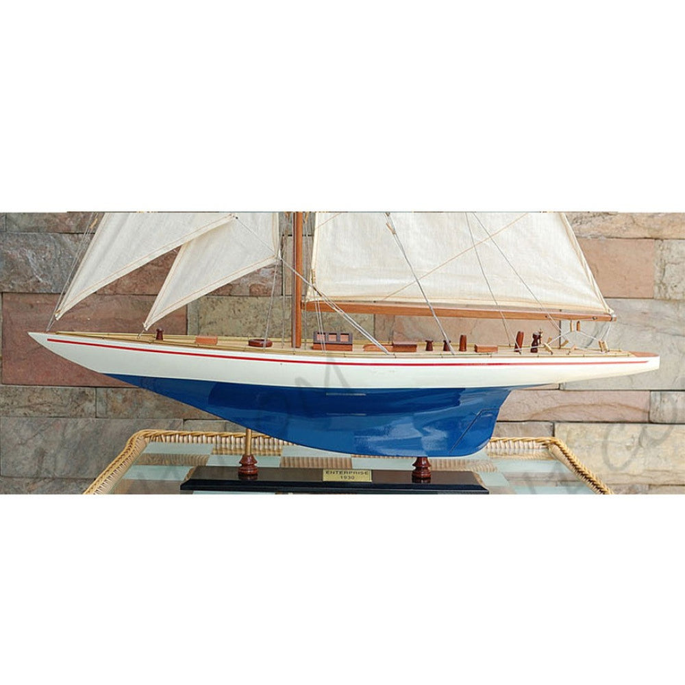 HomeRoots 10" Unfinished Wood Hand-Painted Model Boat - Vintage Nautical Accent for Home Décor & Gifting 624671