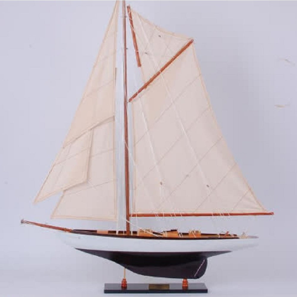 HomeRoots 47" Hand Painted Unfinished Wood Model Boat - Unique Nautical Decor for Home, Gifts & Centerpieces 624672