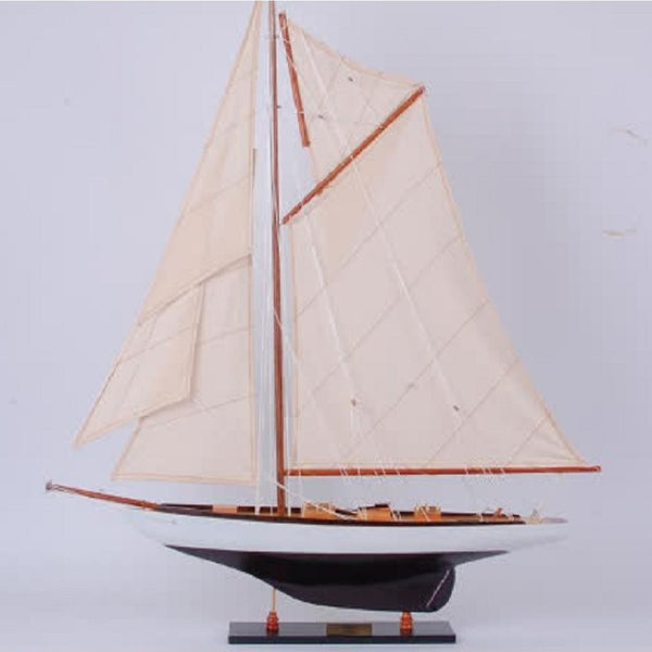 HomeRoots 47" Hand Painted Unfinished Wood Model Boat - Unique Nautical Decor for Home, Gifts & Centerpieces 624672