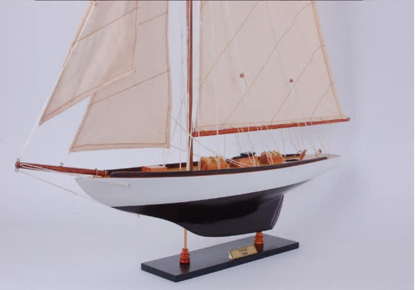 HomeRoots 47" Hand Painted Unfinished Wood Model Boat - Unique Nautical Decor for Home, Gifts & Centerpieces 624672