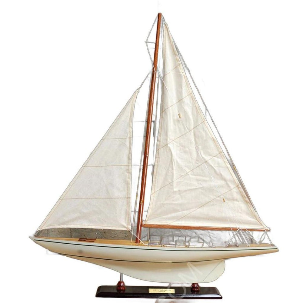 HomeRoots 47" Hand-Painted Vintage-Inspired Unfinished Wood Model Boat - Nautical Décor for Any Space 624673