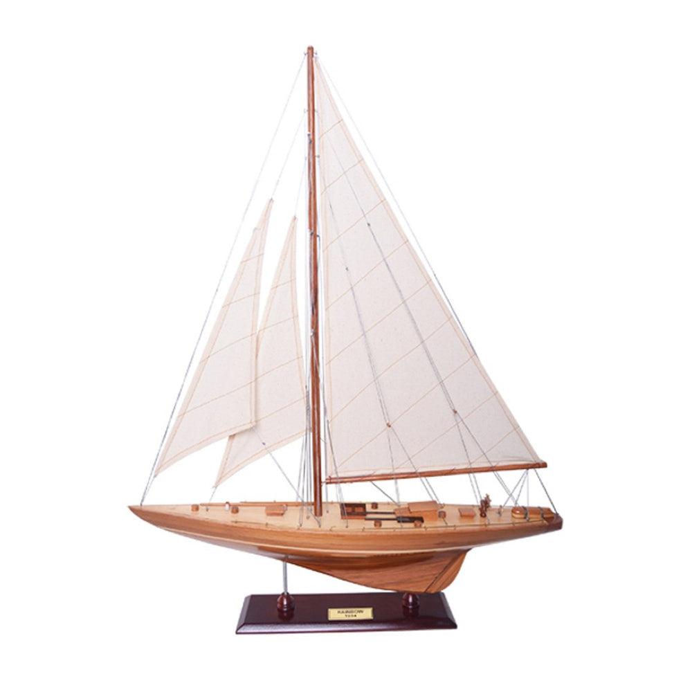 HomeRoots 39" Hand-Painted Unfinished Wood Model Boat - Vintage Coastal Decor for Home & Unique Gift Ideas 624685