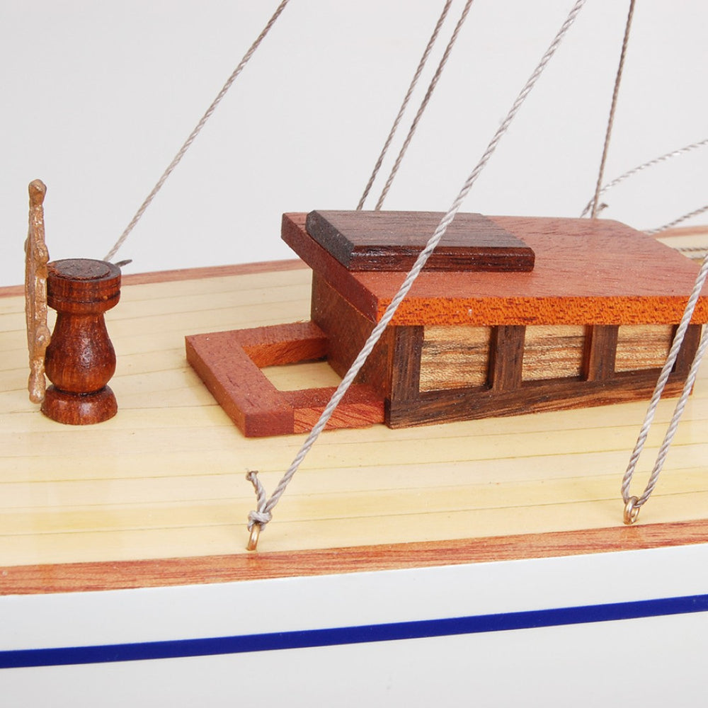 HomeRoots 30" Handcrafted Wooden Model Boat - Unique Nautical Décor for Home, Vintage Charm & Artisanal Finish 624688