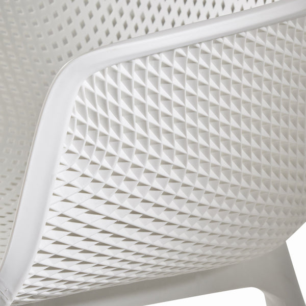 English Elm Christopher Knight Home® - LOTUS modern outdoor dining chair with weather-resistant polypropylene, perforated diamond pattern comfort and stability White 23.5 L x 23.5 W x 22.5 H 69068.00