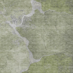 HomeRoots 9' X 12' Stylish Green and Beige Abstract Washable Rug for Indoor & Outdoor Living Spaces 624705